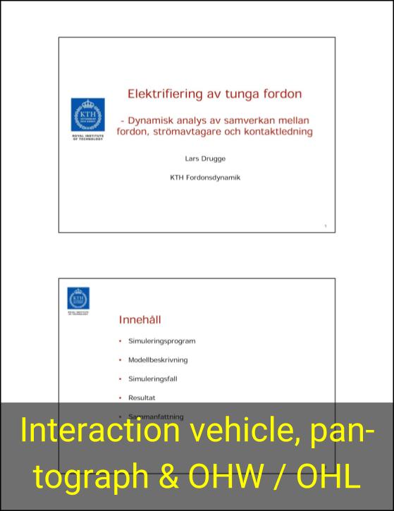 Dynamic analysis of interaction between Vehicle, pantograph and overhead wire/line (OHW/OHL)