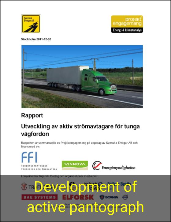 Development of active pantographs for heavy road vehicles