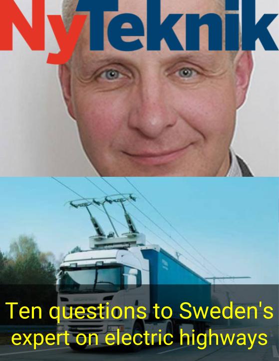 Ten questions to Sweden's expert on electric highways